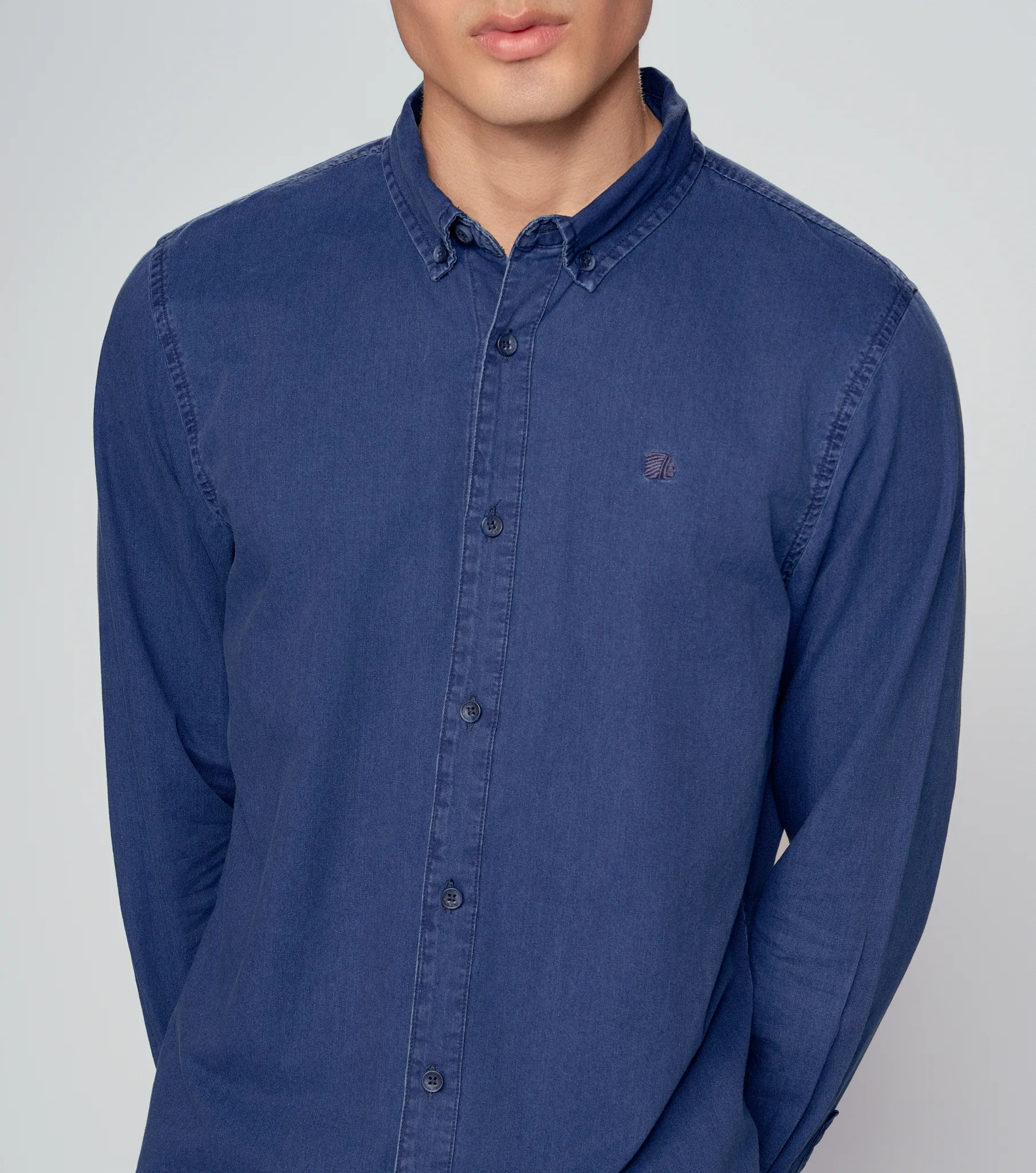 Camisa Ml Slim Indigo Americanino 120695 AZ