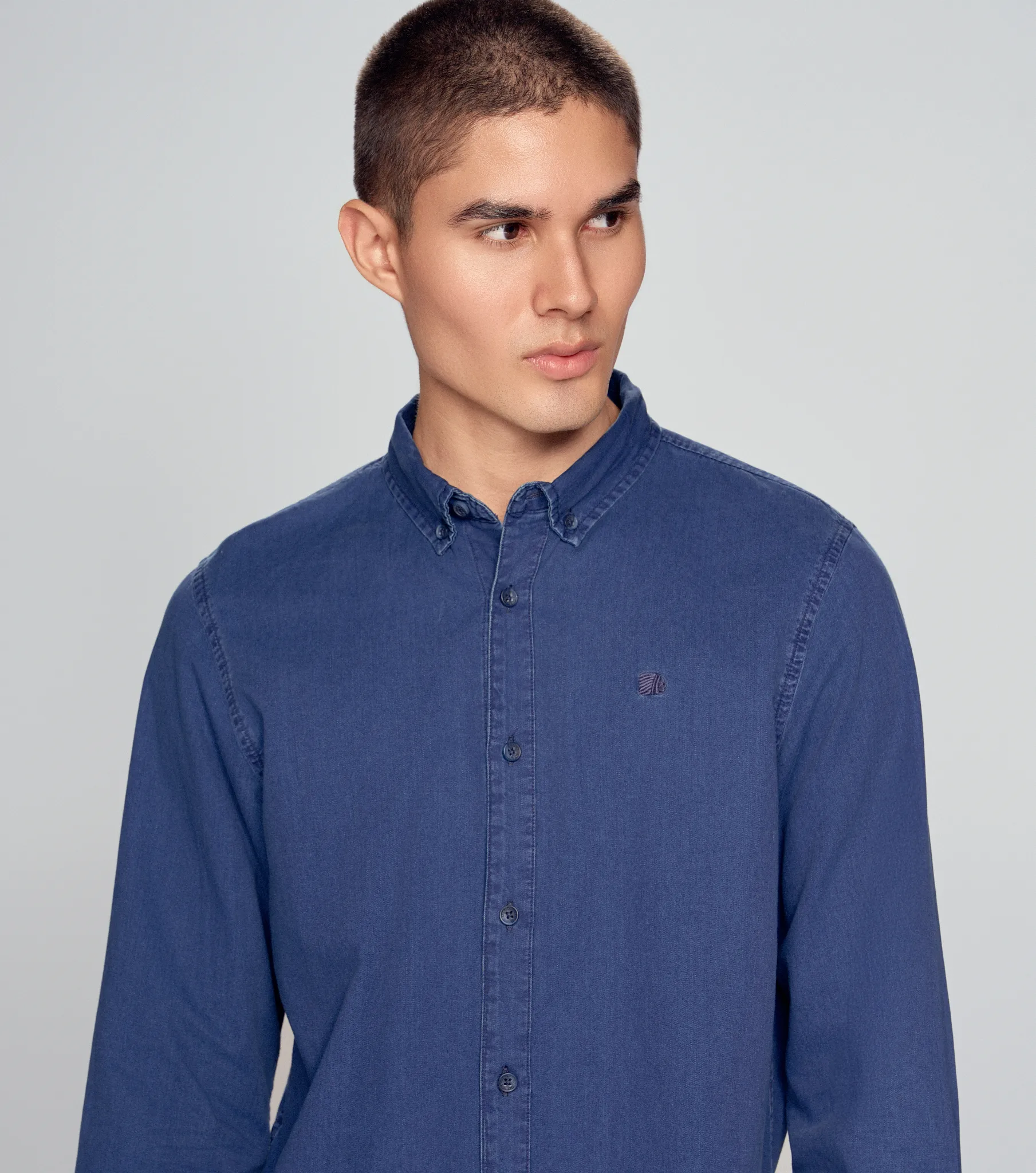 Camisa Ml Slim Indigo Americanino 120695 AZ