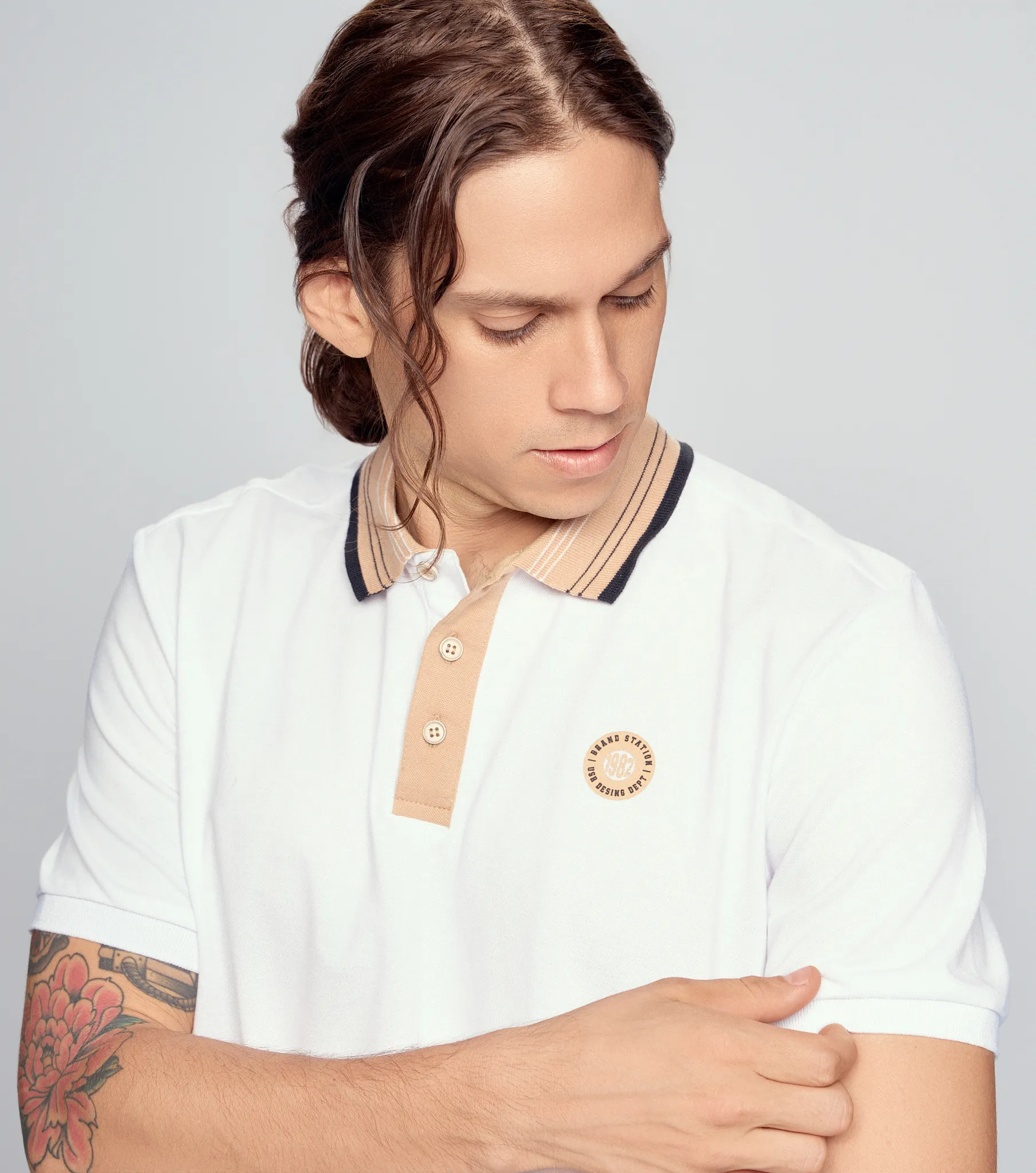 Comfort Julio Polo Con Combinacion En Cuello Unser 835114 BL