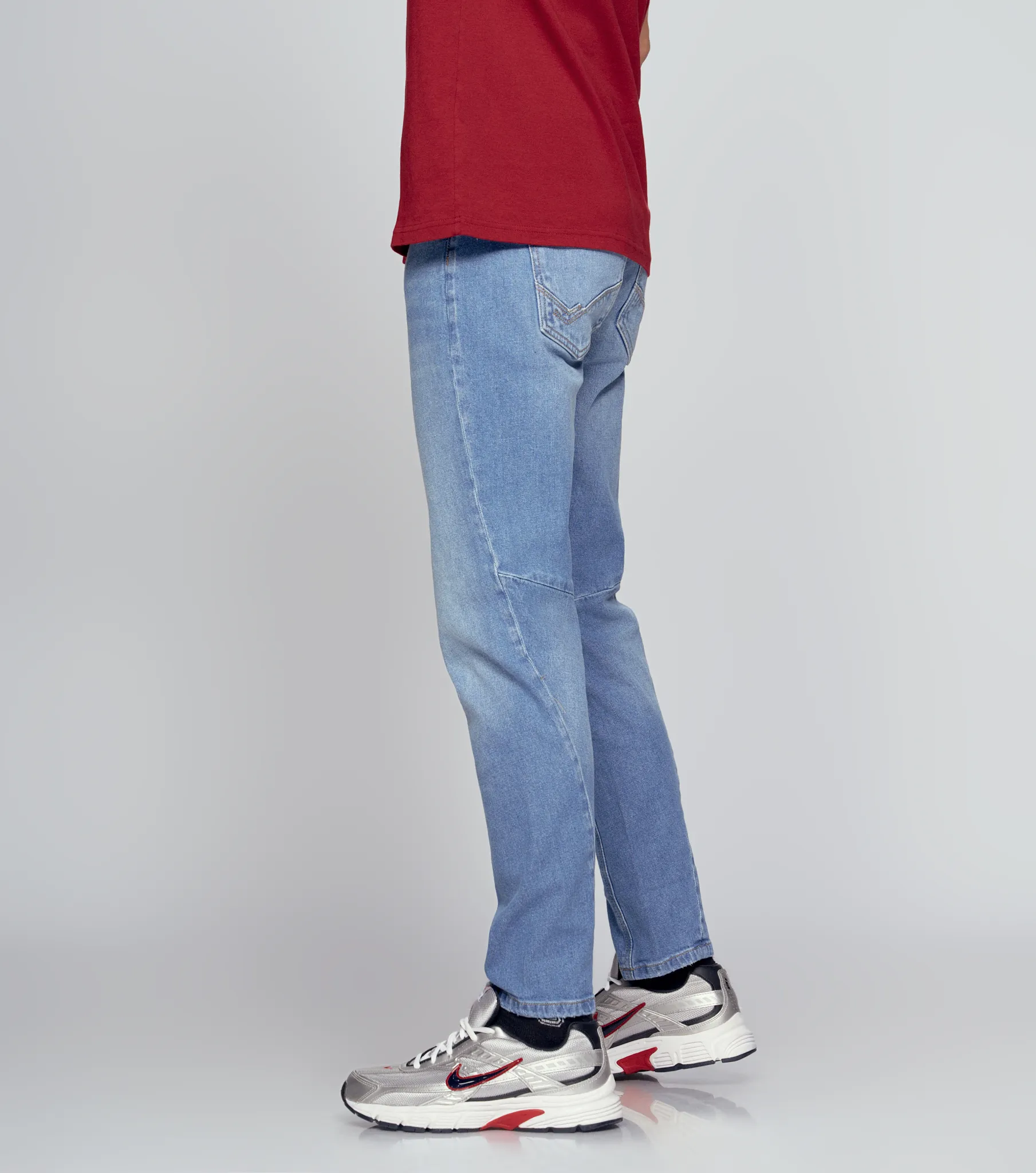 Couple David Tono Azul Claro Con Desgastes Y Cremallera Unser 835095 AZ