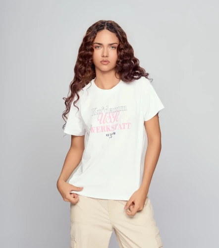 Julieta T Shirt Cuello Redondo Con Simbra Y Estampado UnserBL