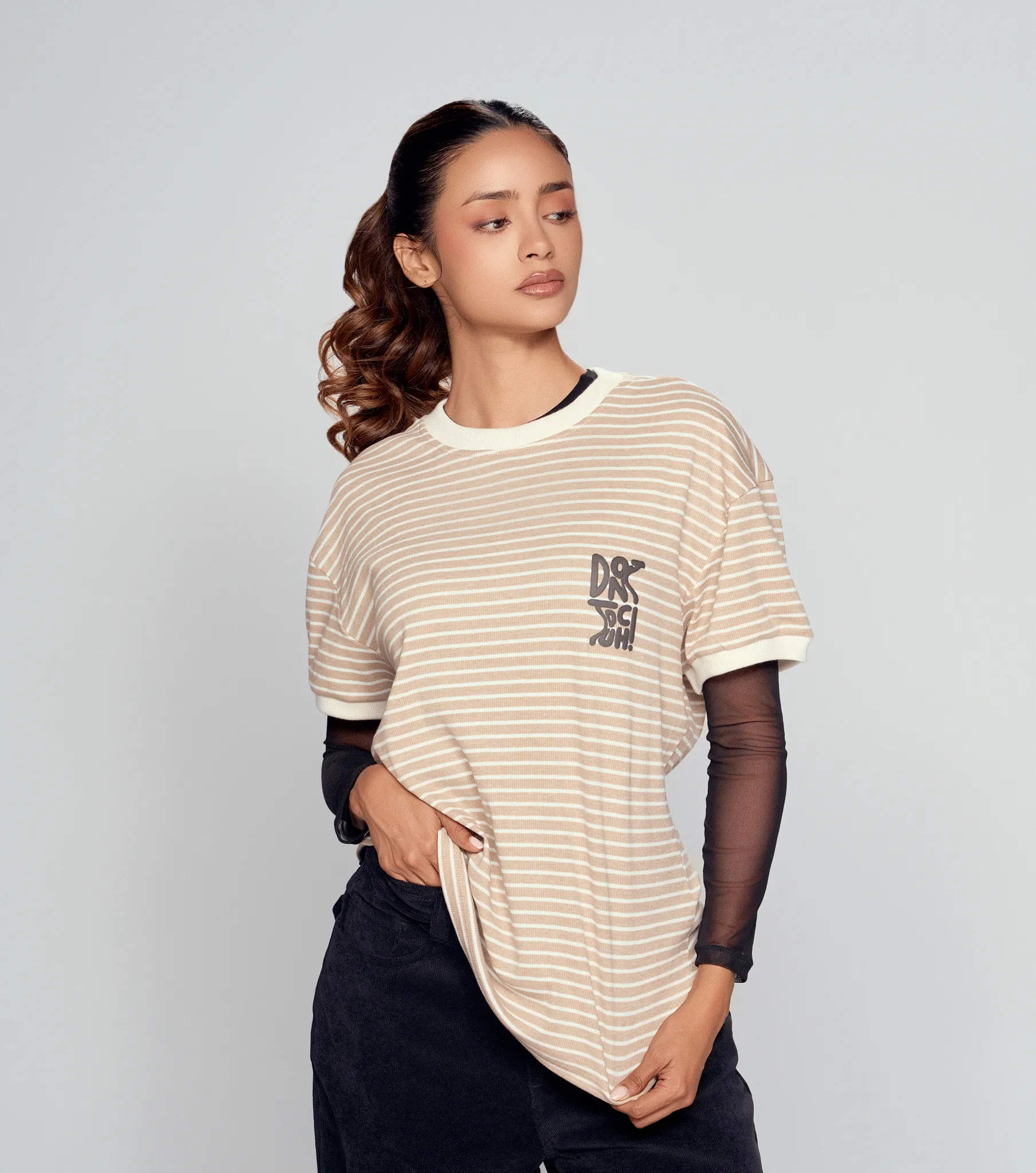 Lauren T Shirt Rayas Estampado TyperKQ