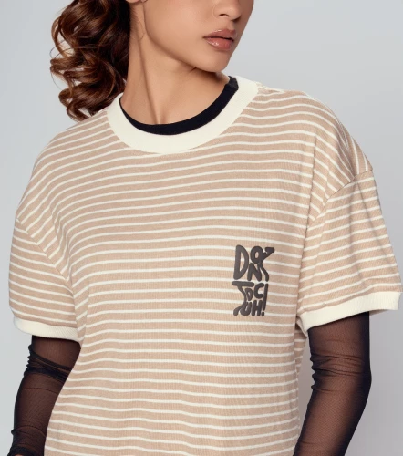 Lauren T Shirt Rayas Estampado TyperKQ