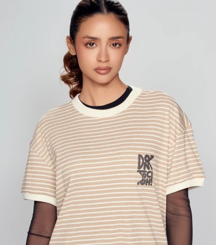 Lauren T Shirt Rayas Estampado TyperKQ