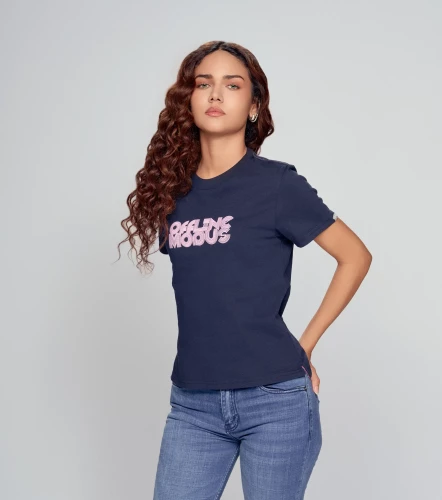 Lorain Blusa T Shirt Cuello Redondo Con Telovi Y Estampado UnserAV