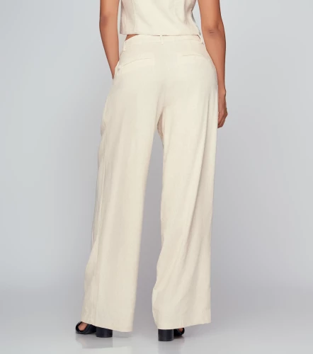 Pantalon Para Mujer Bota Bell Unicolor En Lino DerekAR