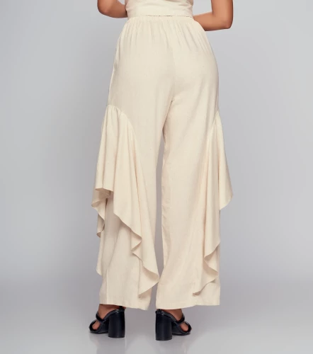 Pantalon Unicolor Con Diseno Hoja En Costado DerekKQ