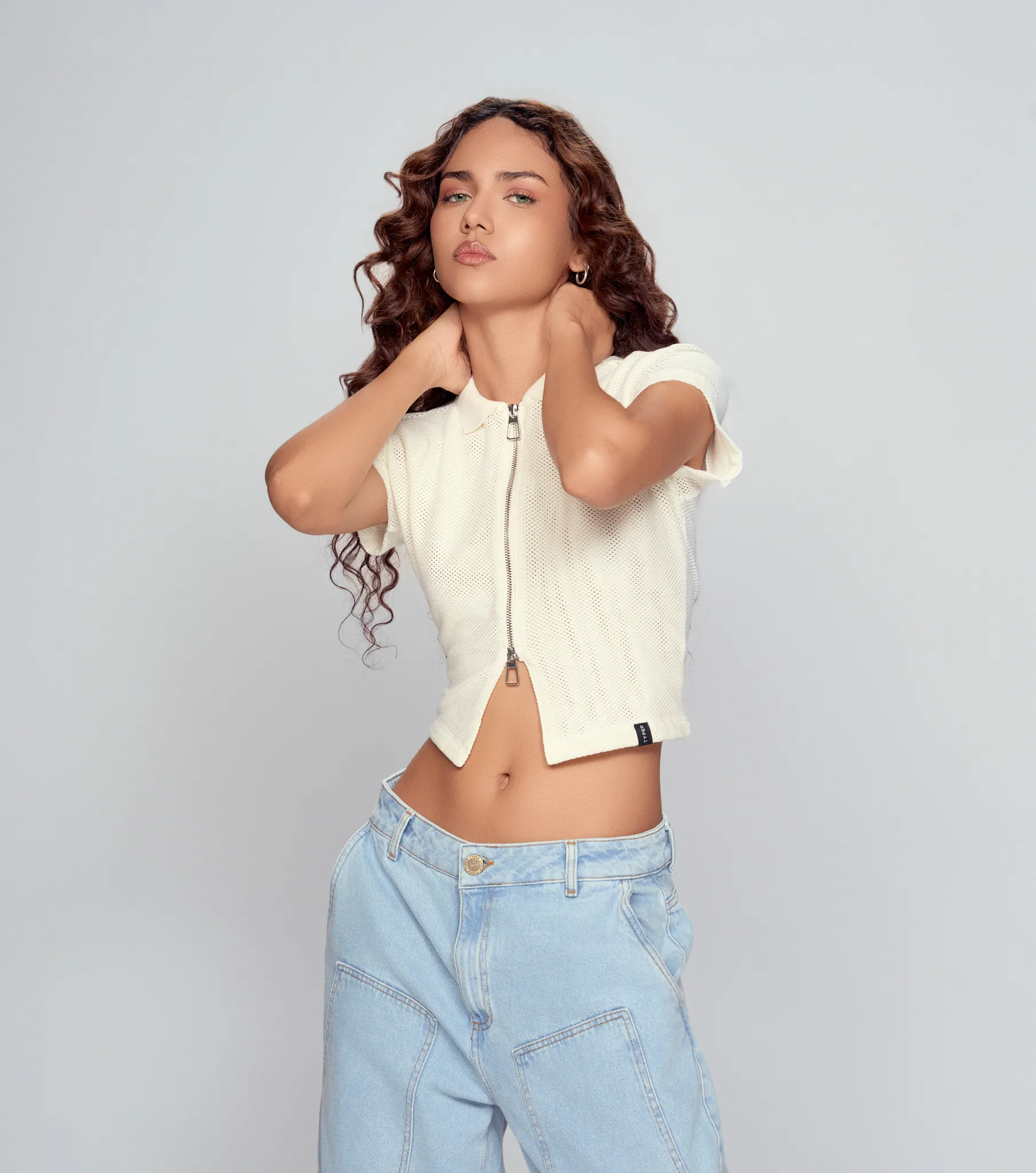 Pepper Blusa Slim Texturizada Con Cremallera Typer 835268 
