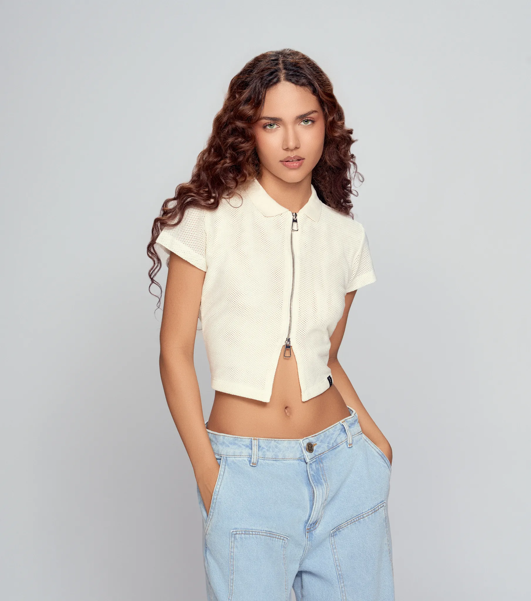 Pepper Blusa Slim Texturizada Con Cremallera Typer 835268 