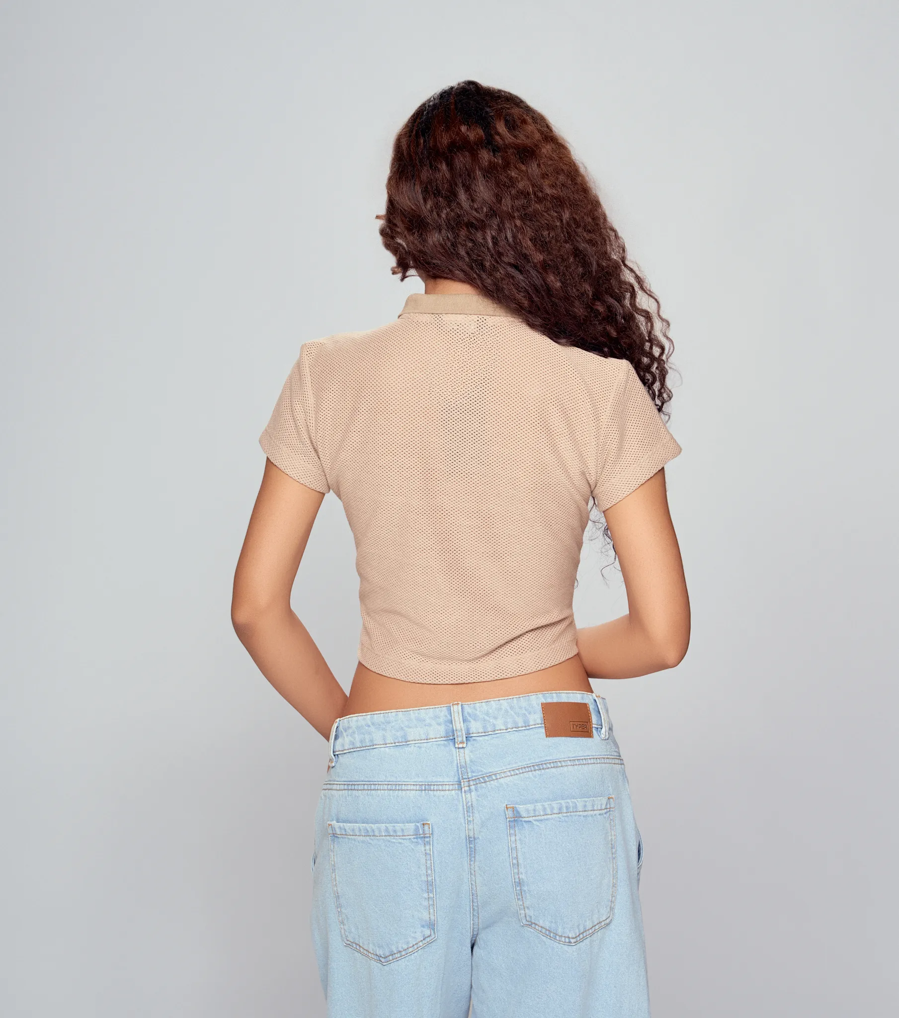 Pepper Blusa Slim Texturizada Con Cremallera TyperKQ