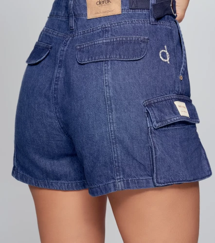 Short Para Mujer En Indigo Tipo Cargo Shannon DerekAZ