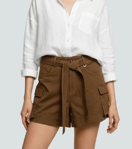Short Para Mujer Tipo Cargo Unicolor Ivonne DerekCF