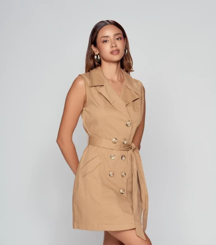 Vestido Para Mujer Carolina Manga Siza Unicolor DerekKQ