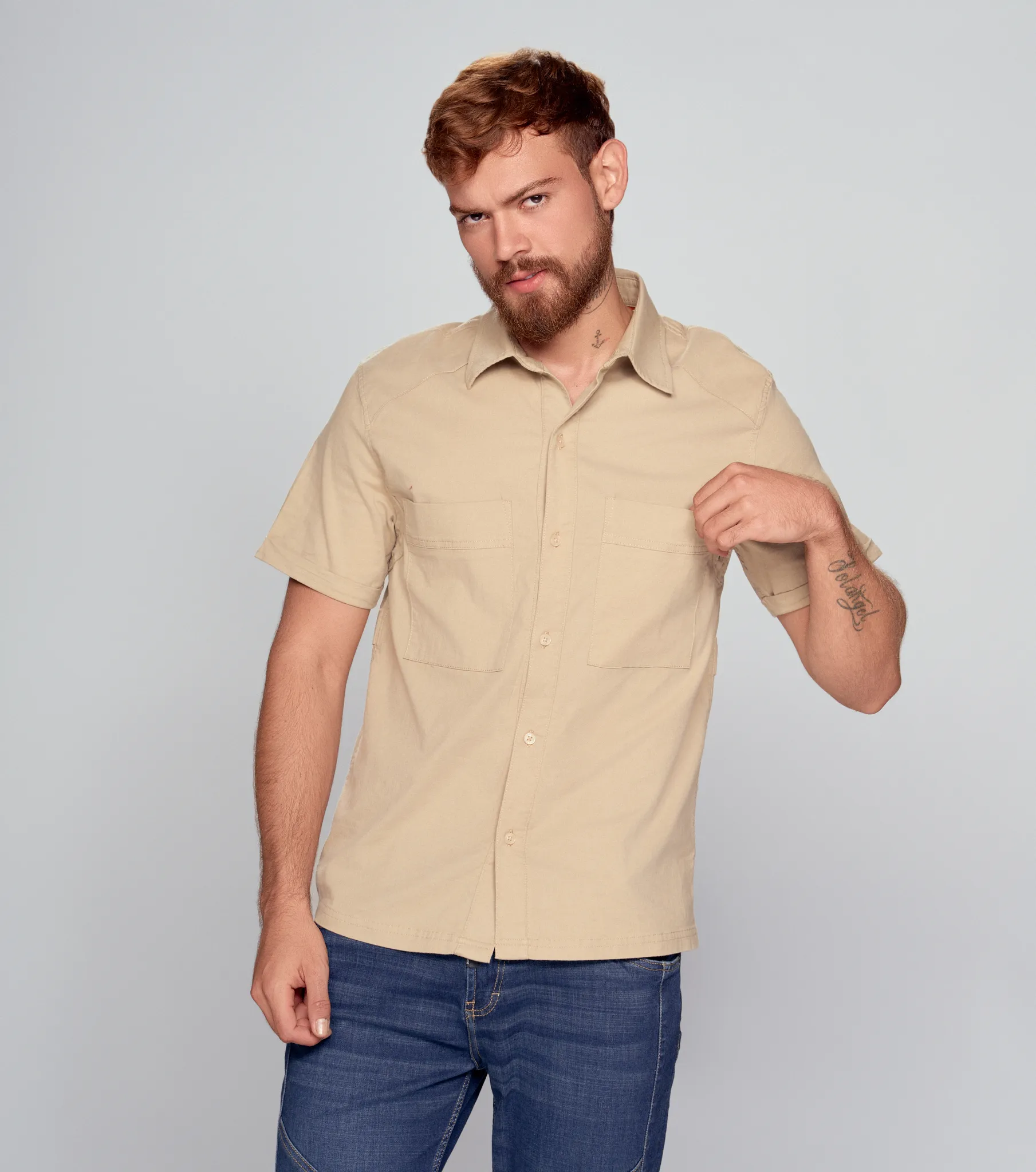 Xander Camisa Regular Manga Corta Masculina GroggyCM