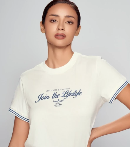 Yuli T Shirt Unicolor Con Estampado Delantero Y Puno Tejido UnserAR