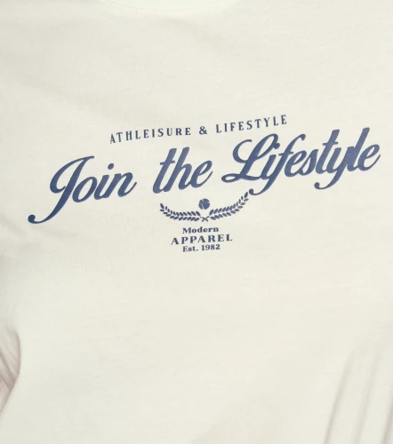 Yuli T Shirt Unicolor Con Estampado Delantero Y Puno Tejido UnserAR