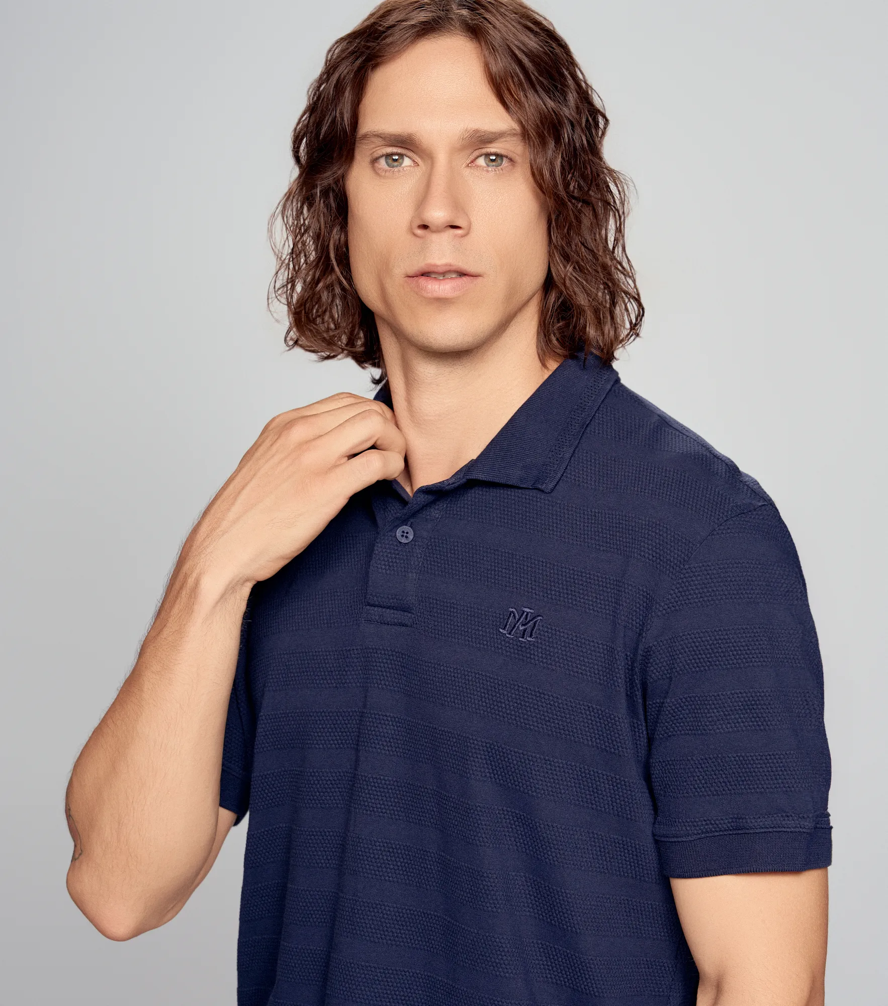 Polo Americanino Mc Slim Fit Textura 131401 AZ