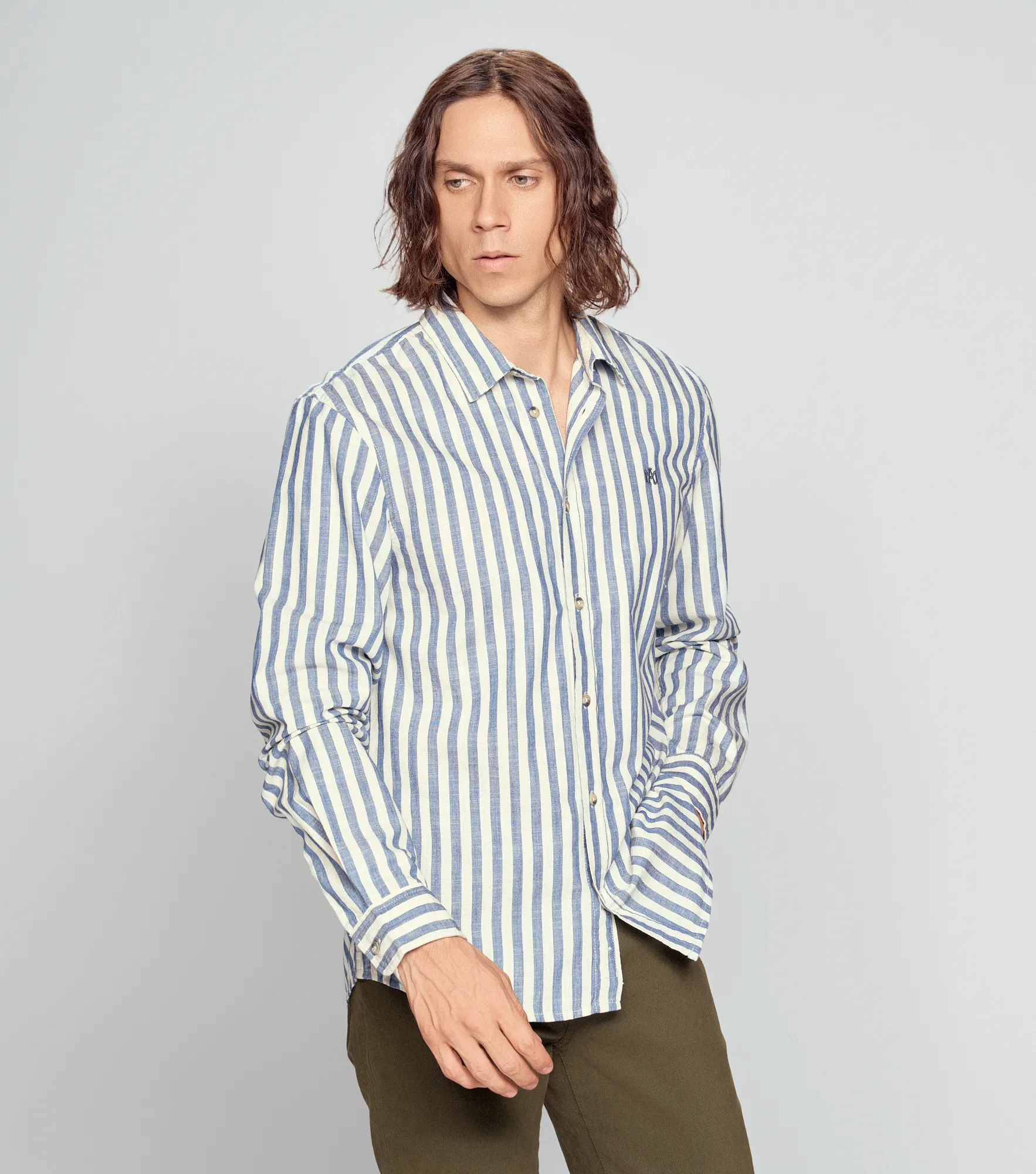 Camisa Americanino Ml Slim Fit Denim Ray 131404 AZ