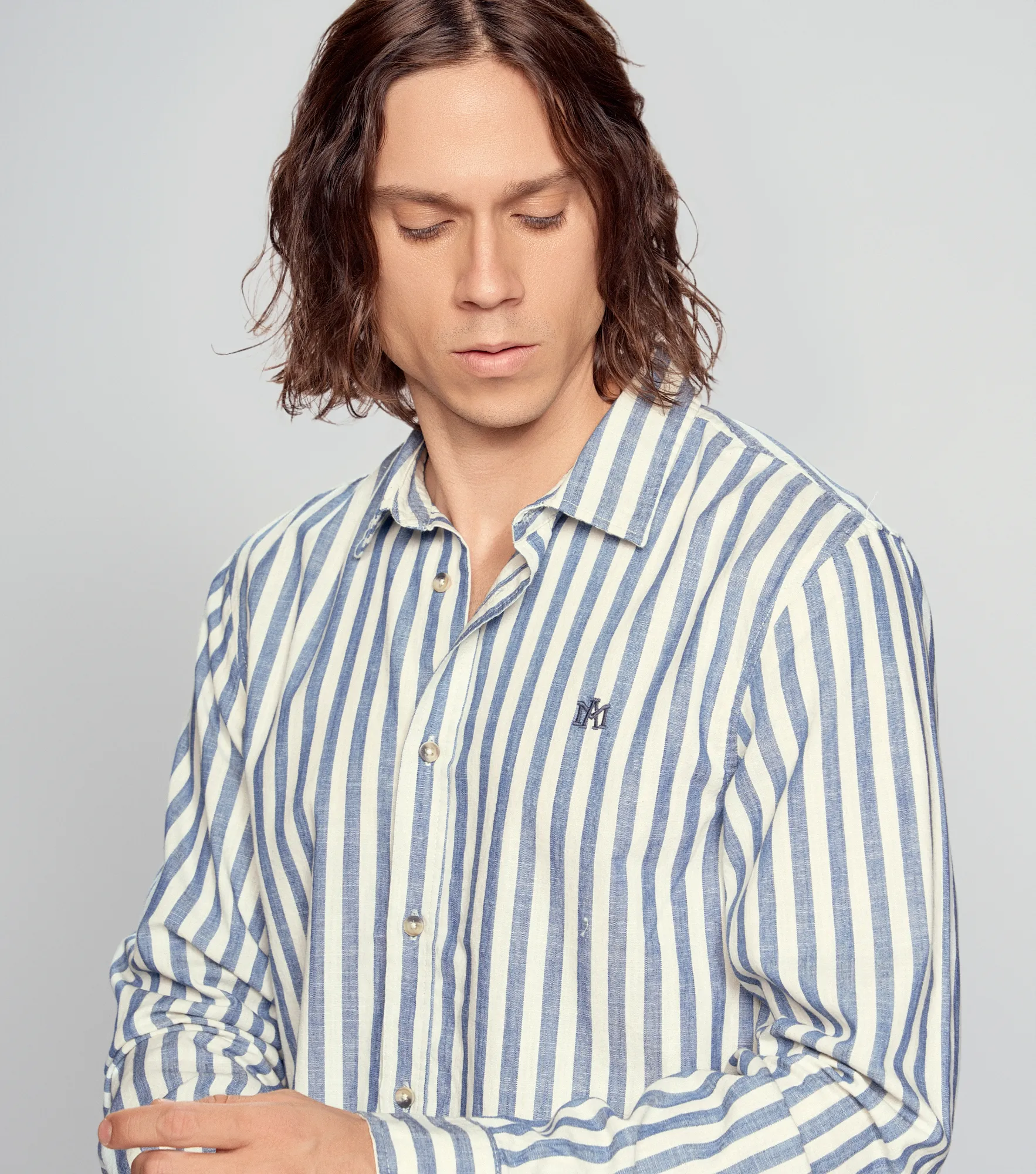 Camisa Americanino Ml Slim Fit Denim Ray 131404 AZ