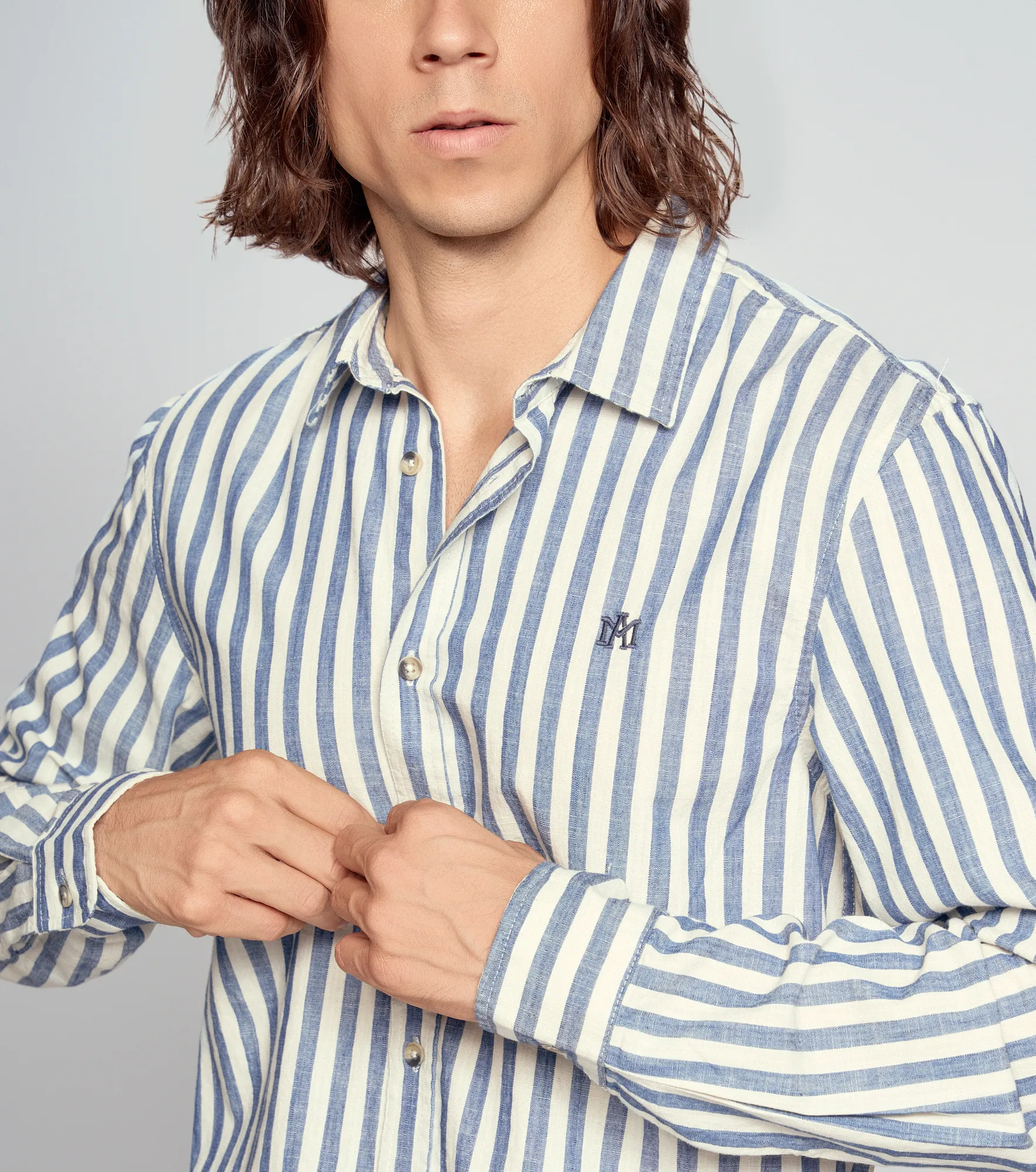 Camisa Americanino Ml Slim Fit Denim Ray 131404 AZ
