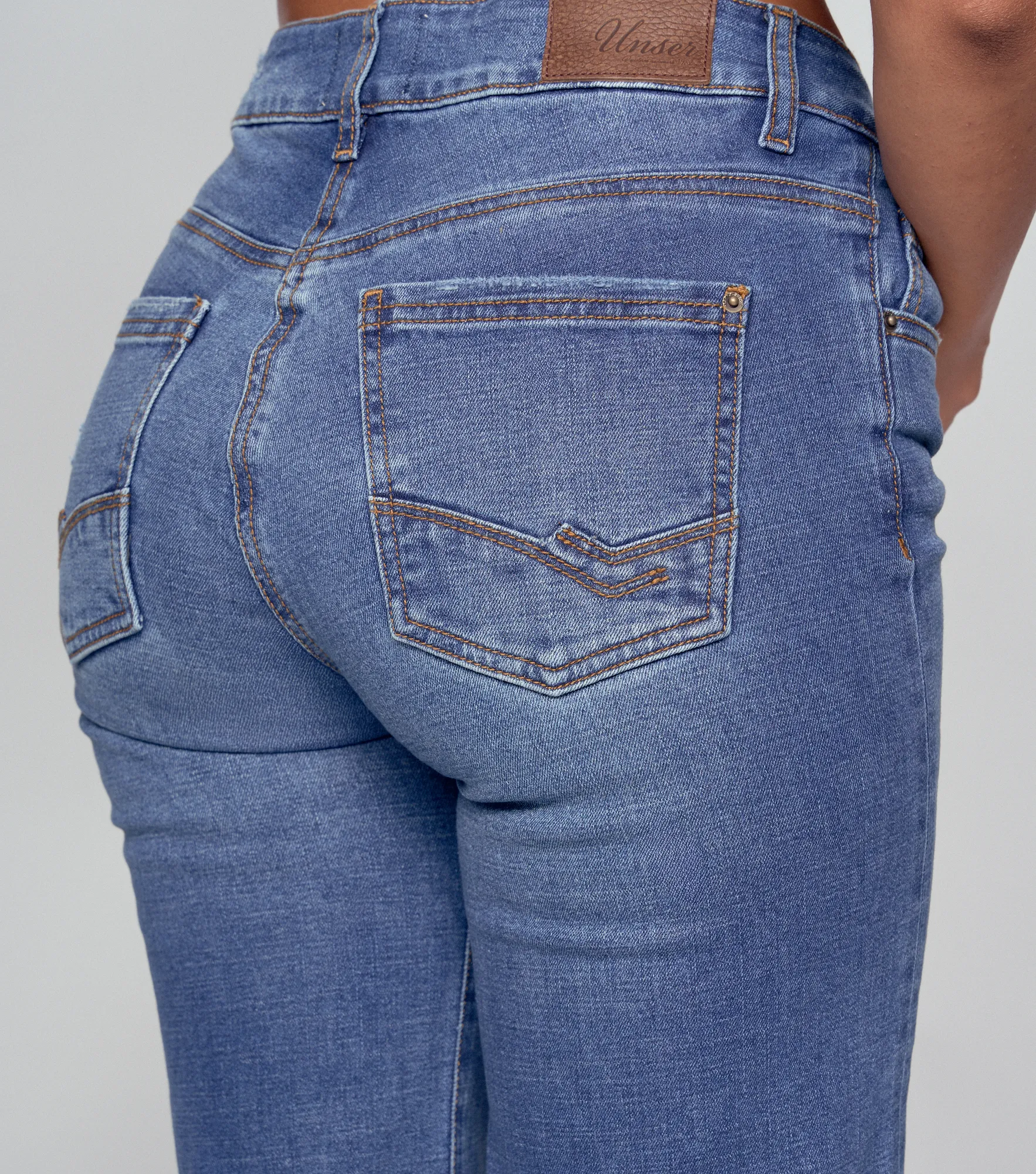 Star Sarith Jean Bota Recta Con Rotos Proceso Y Bolsillos Unser 834545 AZ