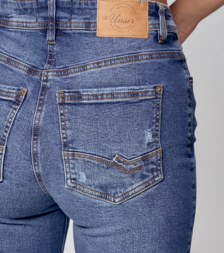 Star Lorena Denim Unicolor Con Desgastes Y Rotos En Trama UnserAZ