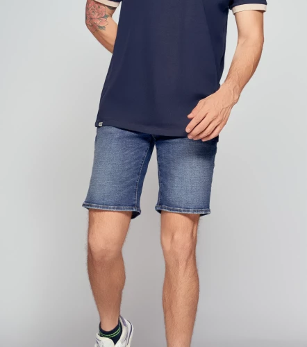 Bermuda Para Hombre Tono Azul Medio Clasica UnserAZ
