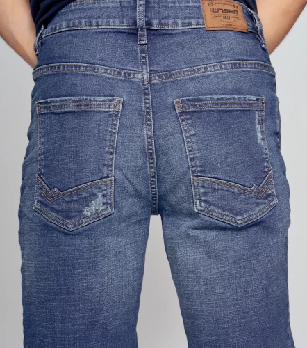 Bermuda Para Hombre Tono Azul Medio Clasica UnserAZ