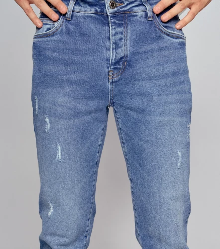 Iron Tyler Jean Con Proceso Desgastes Y Botonera UnserAZ