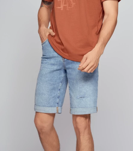 Mario Bermuda Tono Medio Claro Con Desgastes UnserAZ