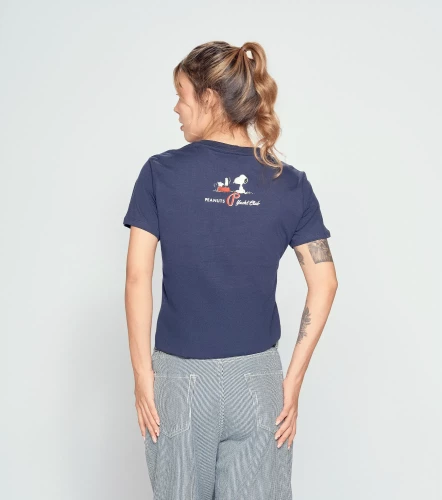 Angela T Shirt Peanuts Unicolor Con Estampado Delantero Y Posterior UnserAV