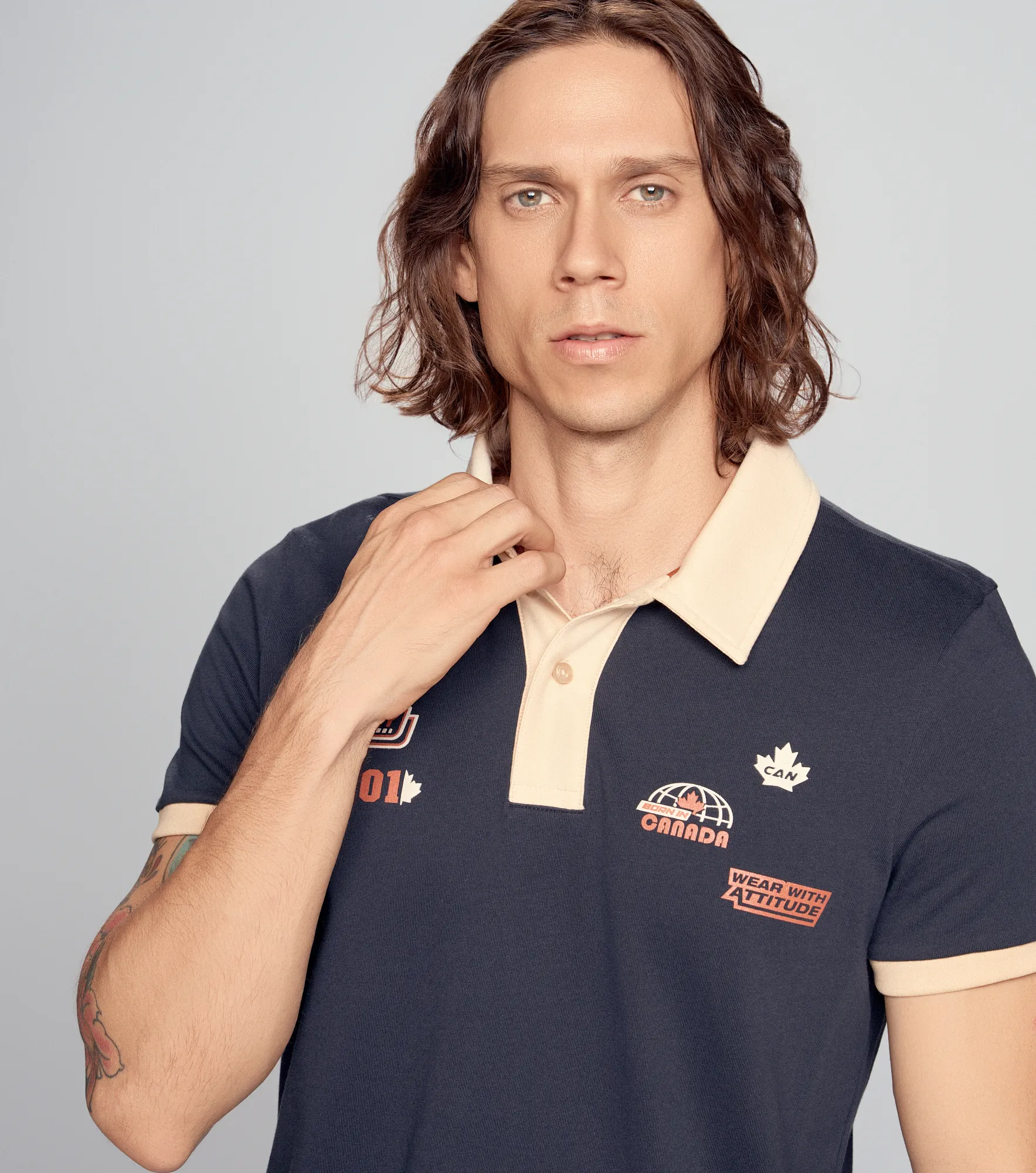 Jude Polo Slim Masculina Groggy 834754 AO