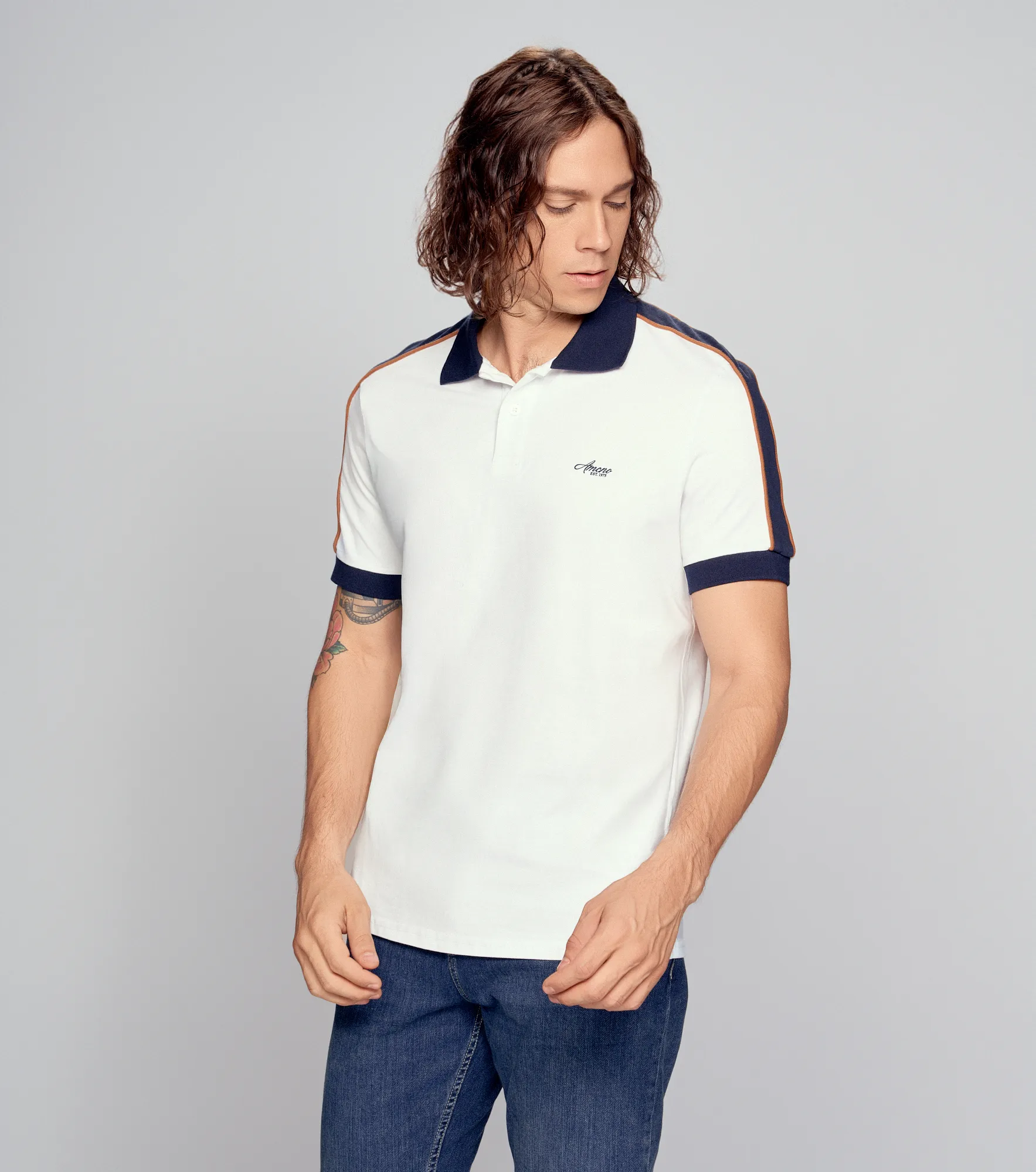 Polo Americanino Mc Slim Fit BloquesBL