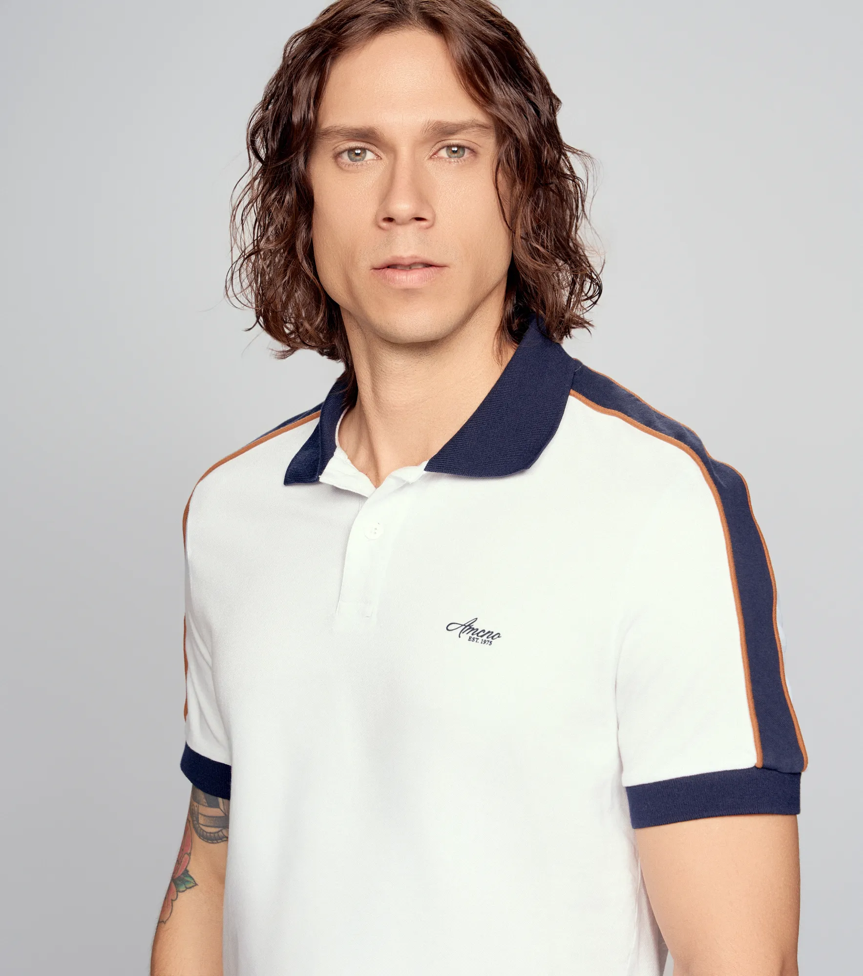 Polo Americanino Mc Slim Fit Bloques 131403 BL