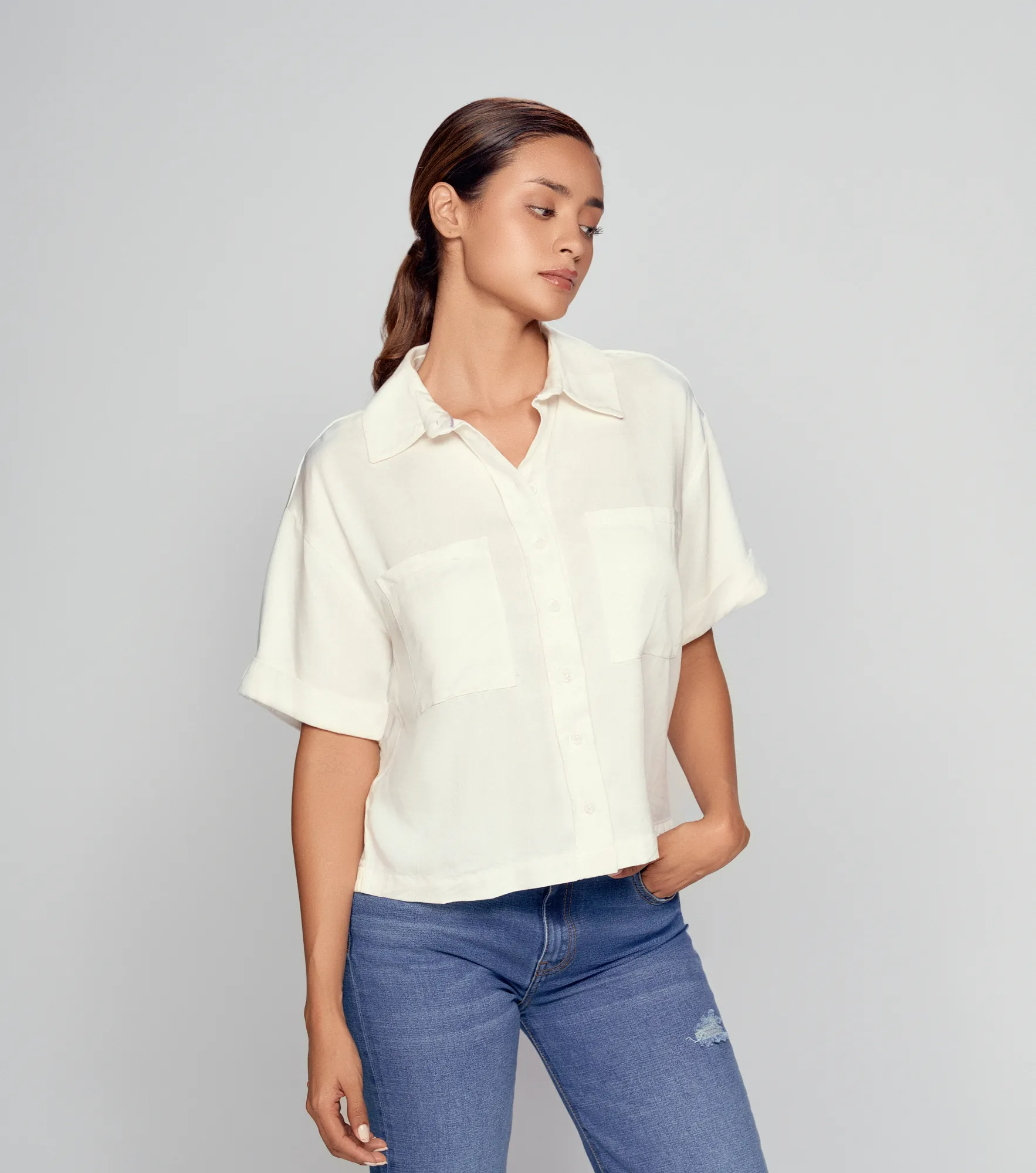 Carolina Camisa Manga Corta Con Charretera Y Bolsillos En Delantero UnserBL
