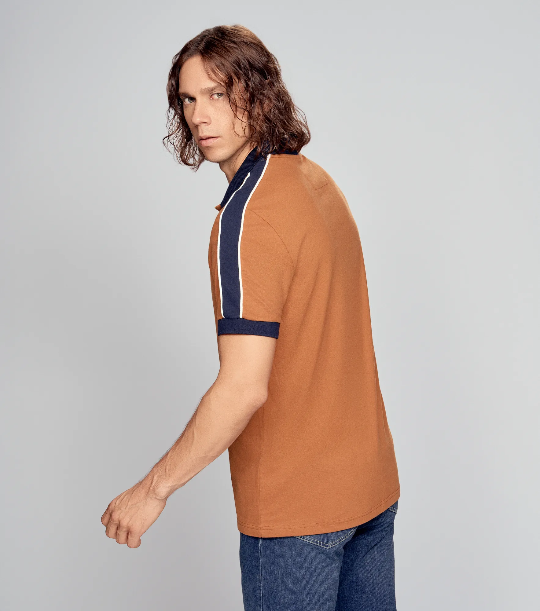 Polo Americanino Mc Slim Fit Bloques 131403 BL