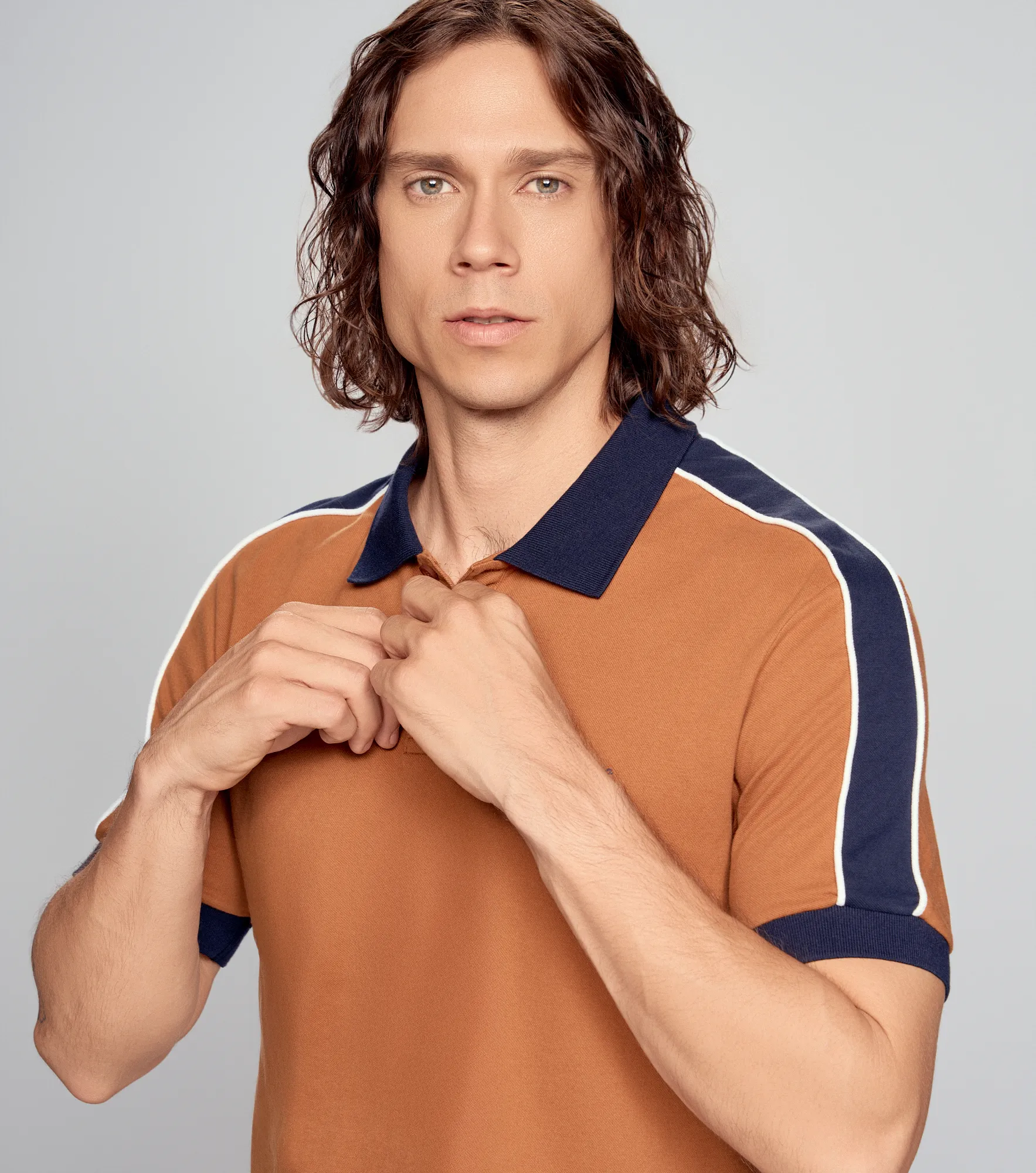 Polo Americanino Mc Slim Fit Bloques 131403 BL