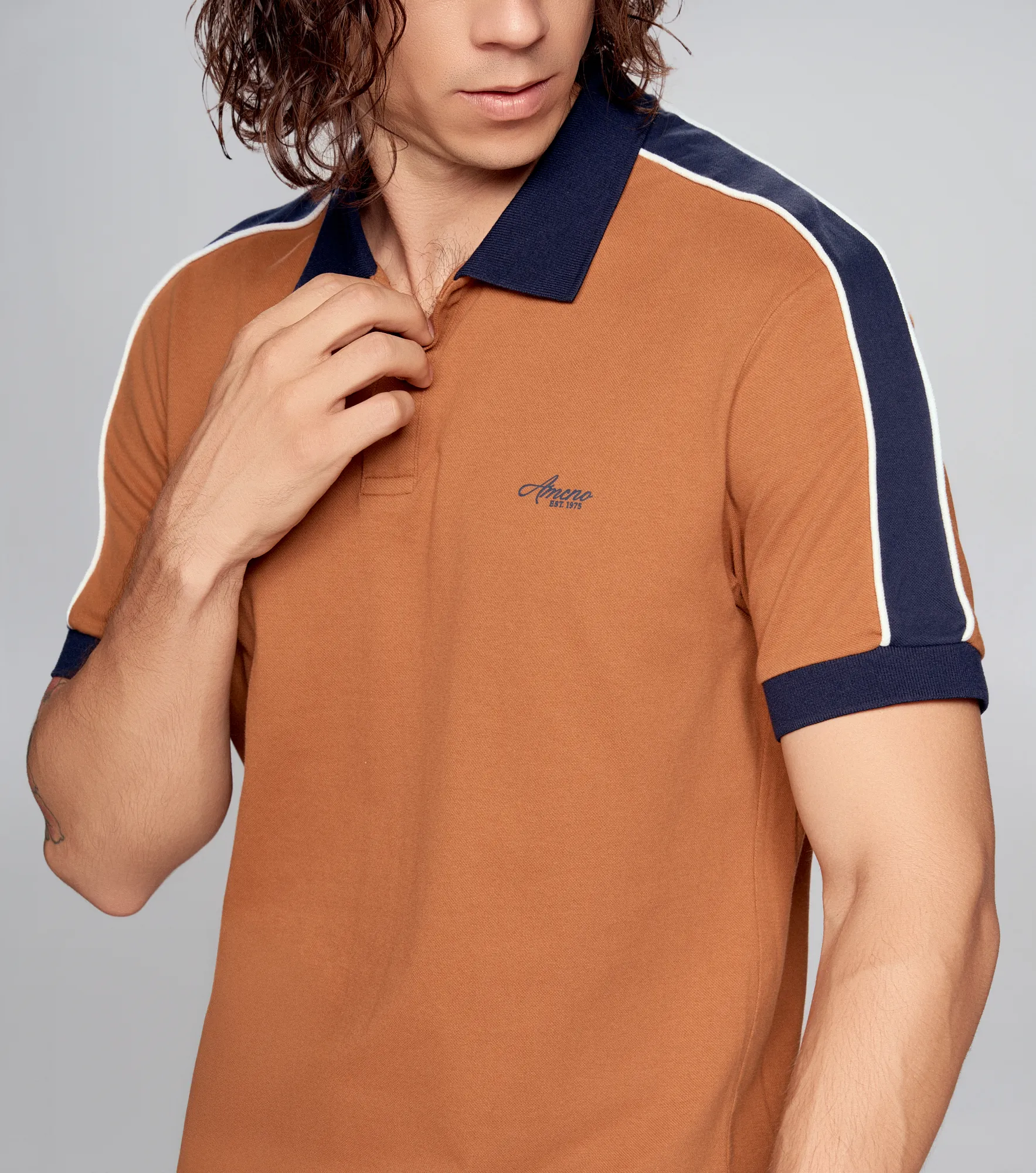 Polo Americanino Mc Slim Fit Bloques 131403 BL