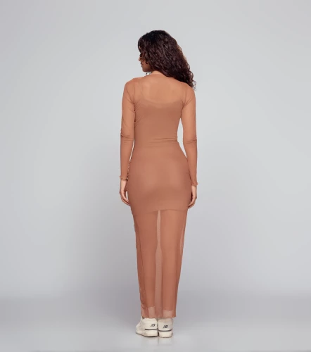 Becky Vestido Largo Slim Fit En Malla Con Forro TyperCF