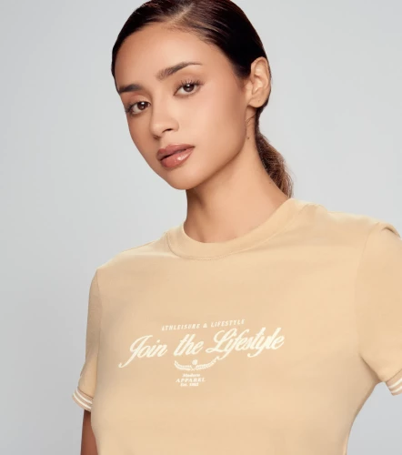 Yuli T Shirt Unicolor Con Estampado Delantero Y Puno Tejido UnserKQ