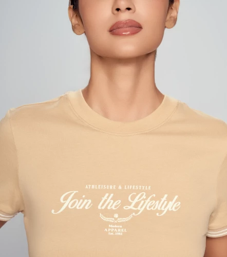 Yuli T Shirt Unicolor Con Estampado Delantero Y Puno Tejido UnserKQ