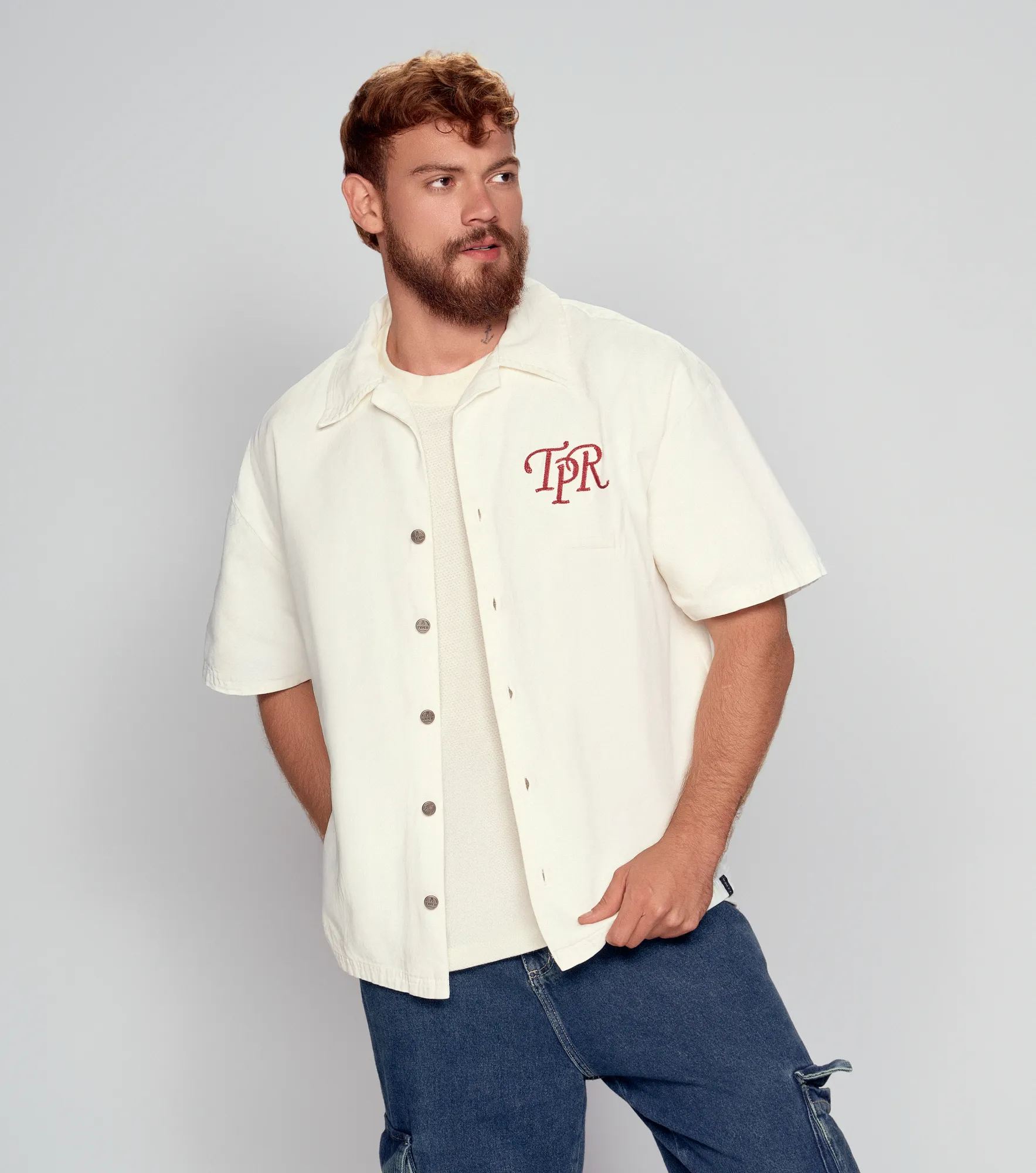 Amaranto Camisera Boxy Bordada TyperCR