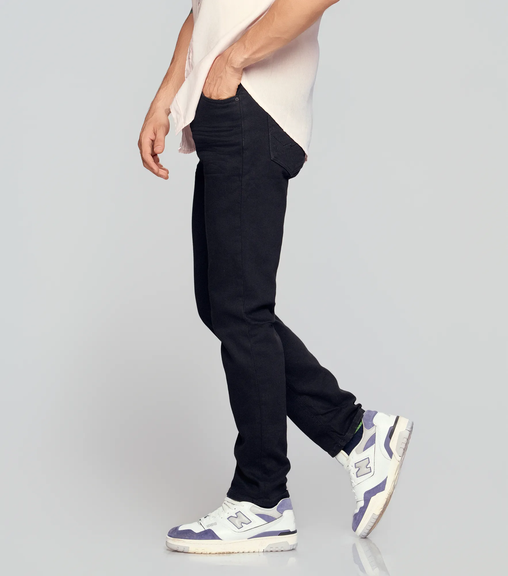 Iron Stiven Jean Unicolor Negro Con Cremallera Unser 833509 NG