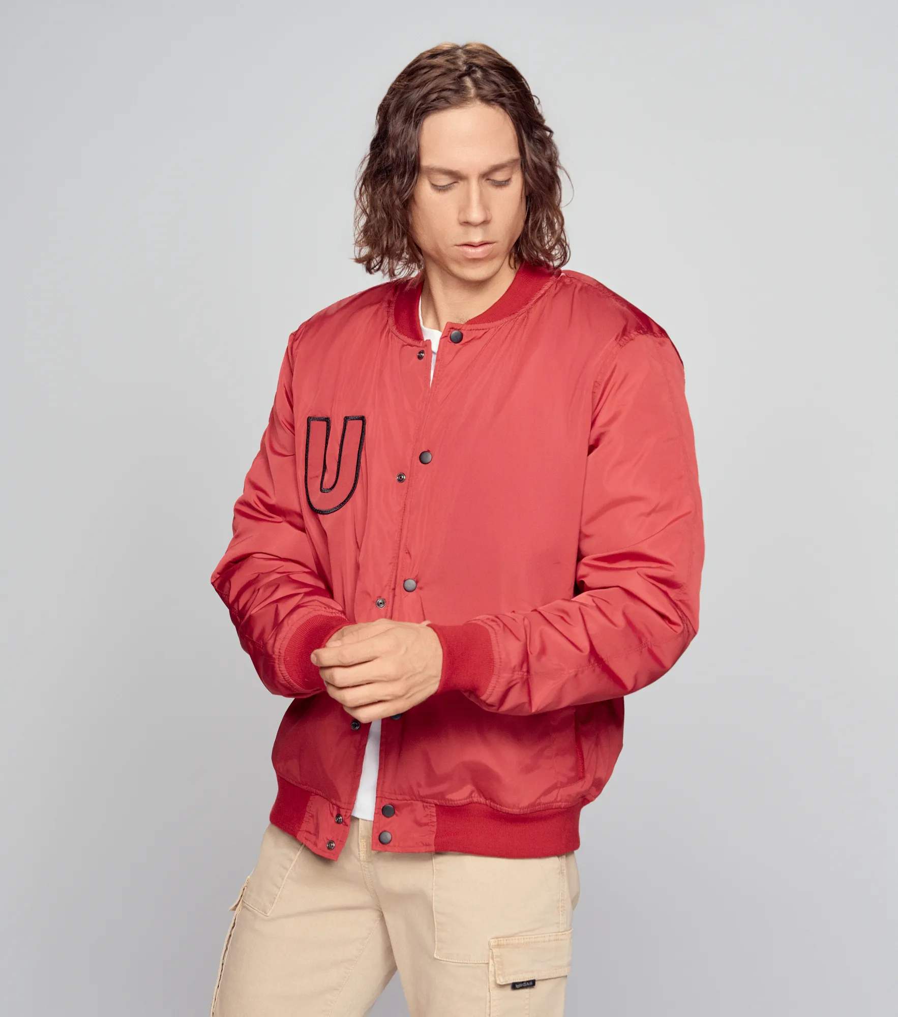 Chaqueta Para Hombre Abullonada Con Bordado UnserRJ