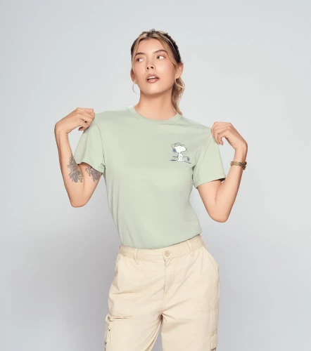 Sol T Shirt Peanuts Unicolor Con Estampado En Delantero Y Posterior UnserVD