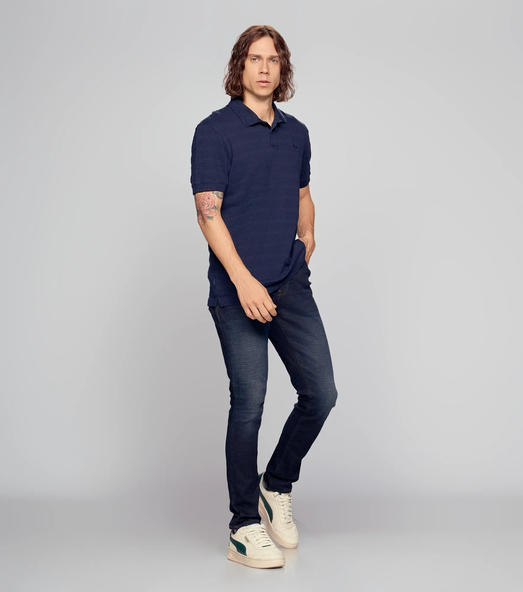 Polo Americanino Mc Slim Fit Textura 131401 AZ