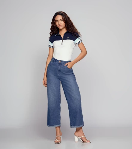 Polo Para Mujer Combinado Manga Corta DerekAT