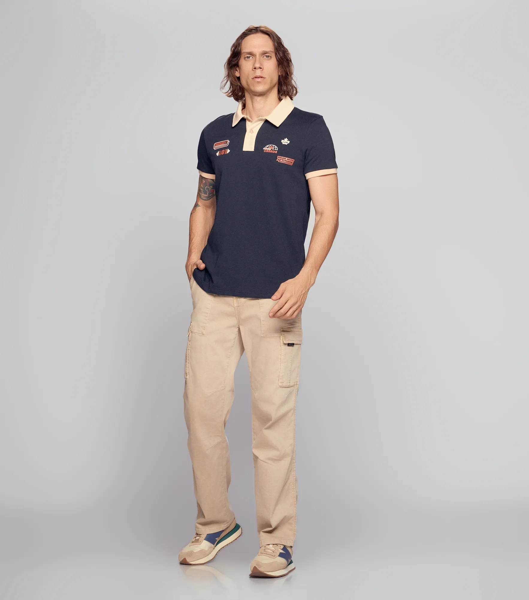 Jude Polo Slim Masculina Groggy 834754 AO