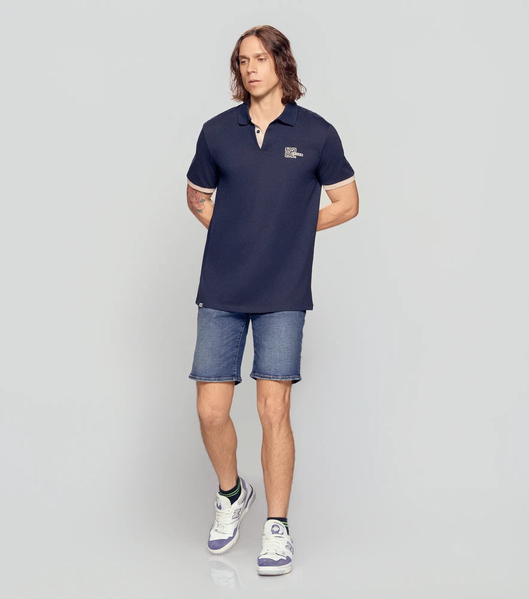 Bermuda Para Hombre Tono Azul Medio Clasica Unser 835076 AZ