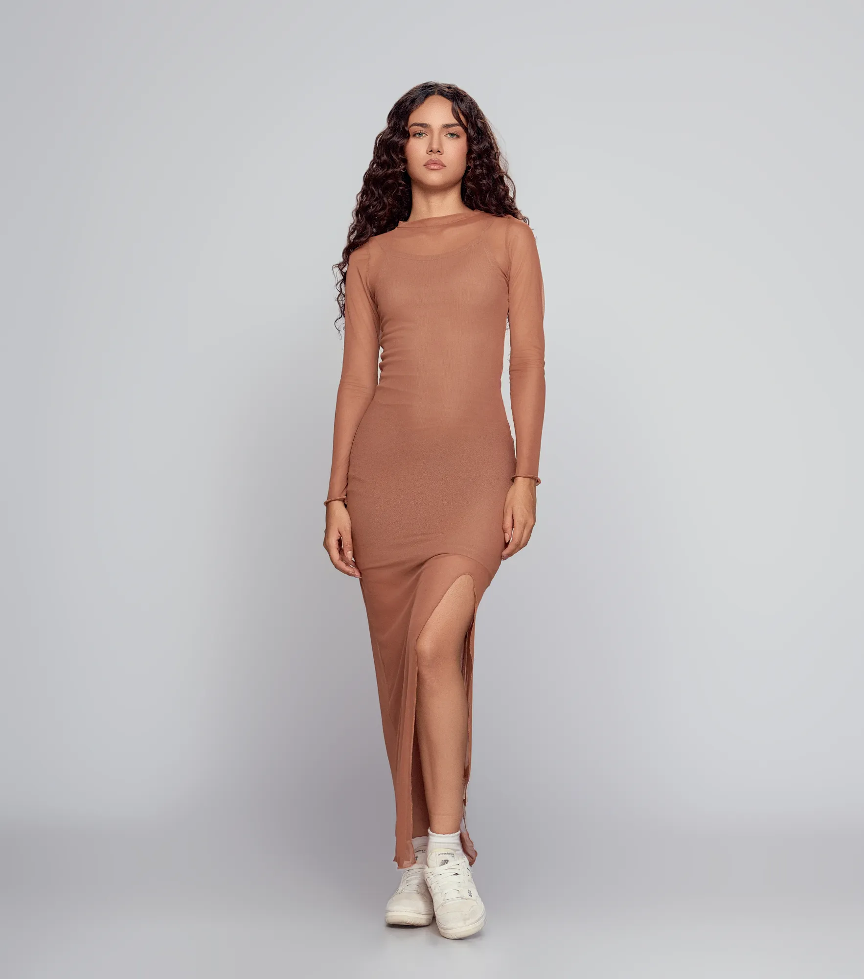 Becky Vestido Largo Slim Fit En Malla Con Forro Typer 835653 CF